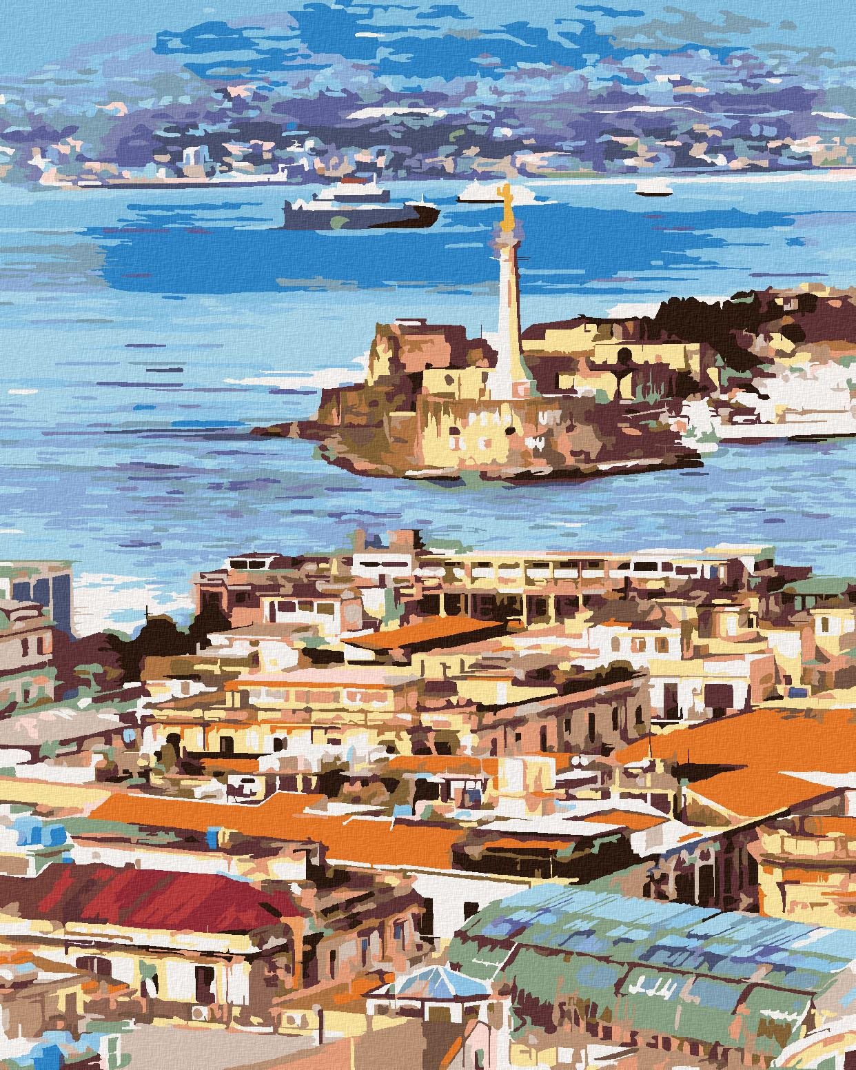 Zuty – Maľovanie Podľa Čísel – Panoráma Mesta Messina, 40 × 50 cm, Plátno