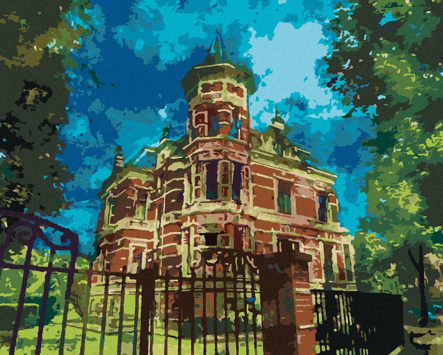 Zuty – Maľovanie podľa čísel – Antická červená vila v Amsterdame, 40 × 50 cm, plátno