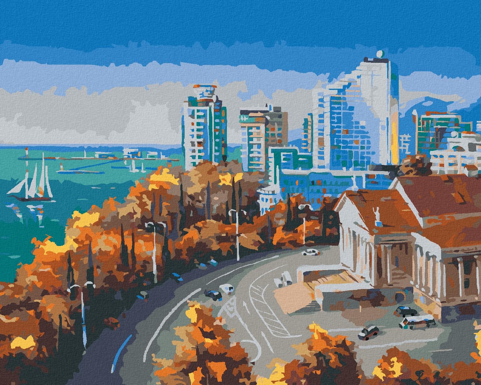 Zuty – Maľovanie Podľa Čísel – Predmestie Sochi, 40 × 50 cm, Plátno + Rám