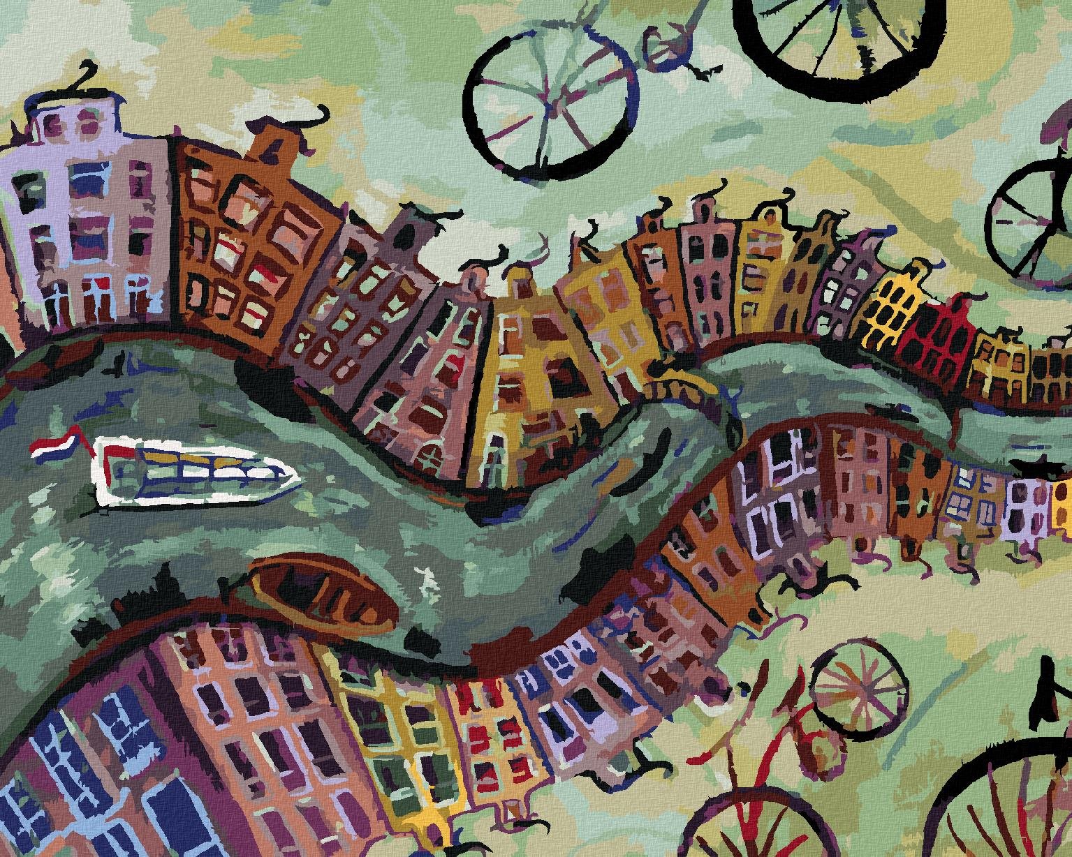 Zuty – Maľovanie Podľa Čísel – Nekonečný Amsterdam, 40 × 50 cm, Plátno + Rám