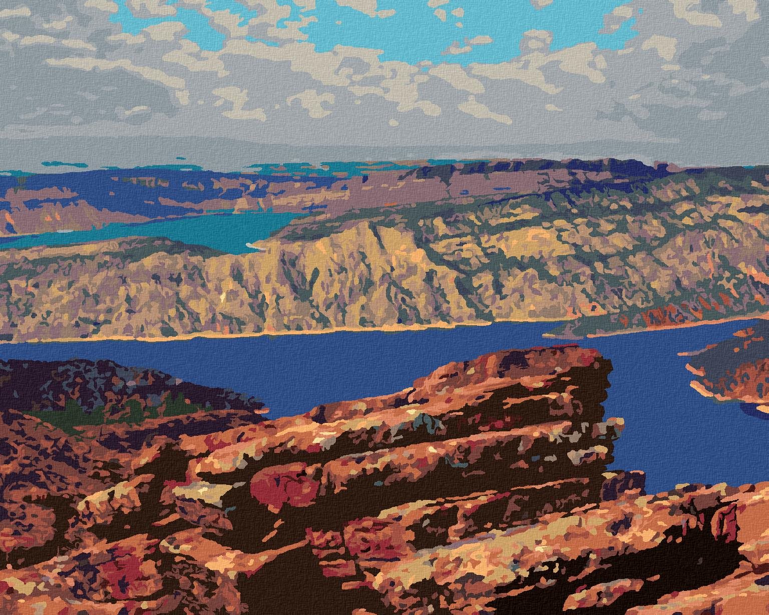 Zuty – Maľovanie Podľa Čísel – Vodná Nádrž Flaming Gorge, 40 × 50 cm, Plátno