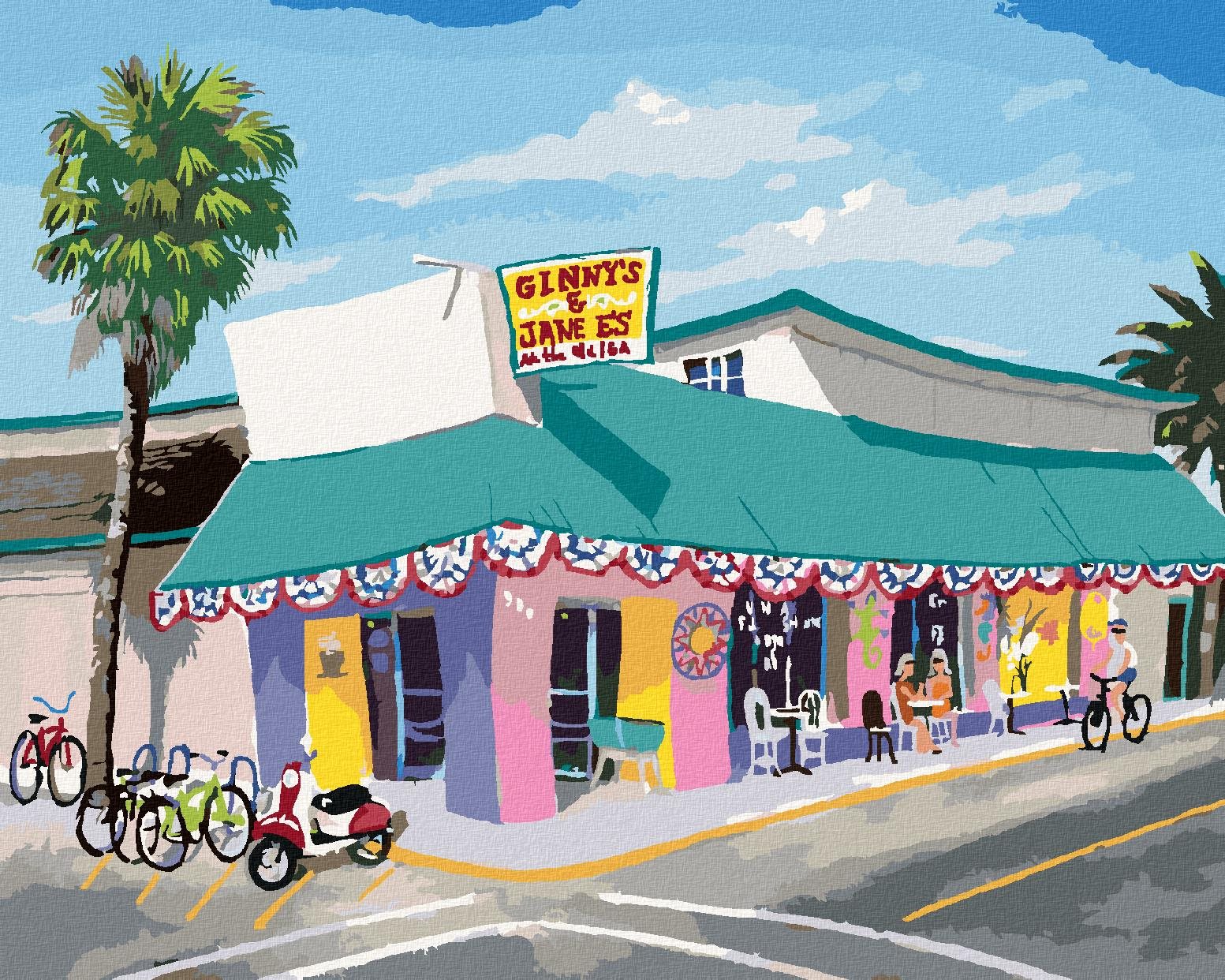 Zuty – Maľovanie Podľa Čísel – Kaviareň Na Pláži (Robert Johnson), 40 × 50 cm, Plátno