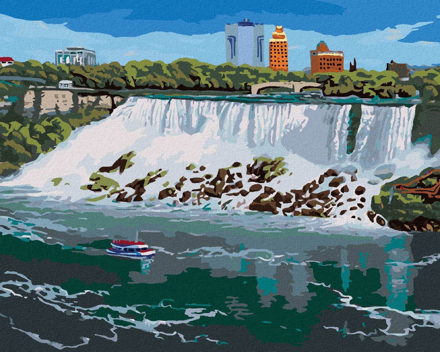 Zuty – Maľovanie Podľa Čísel – Americké Niagarské Vodopády (Robert Johnson), 80 × 100 cm, Plátno