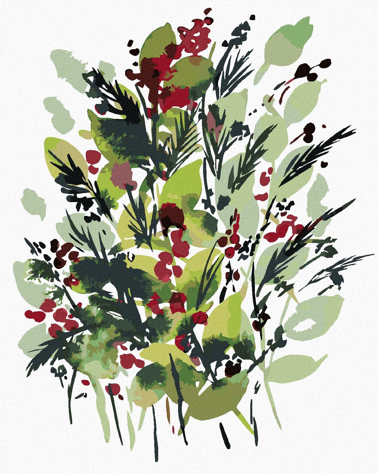 Zuty – Maľovanie Podľa Čísel – Zimné Kvety (Alexandria Gilbert), 80 × 100 cm, Plátno