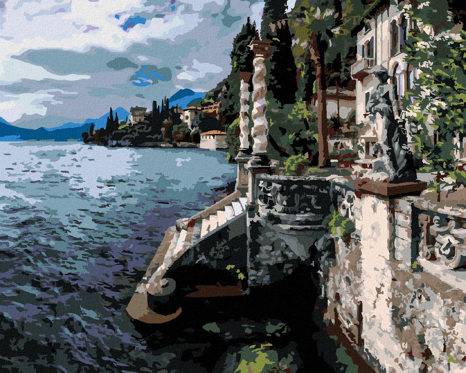 Zuty – Maľovanie Podľa Čísel – Vila Pri Mori, Taliansko (Ted Davis), 40 × 50 cm, Plátno + Rám