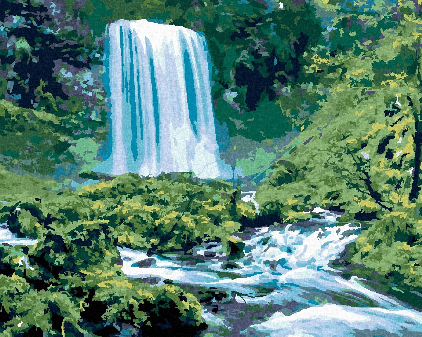 Zuty – Maľovanie Podľa Čísel – Vodopády A Divoká Príroda (Ted Davis), 40 × 50 cm, Plátno + Rám