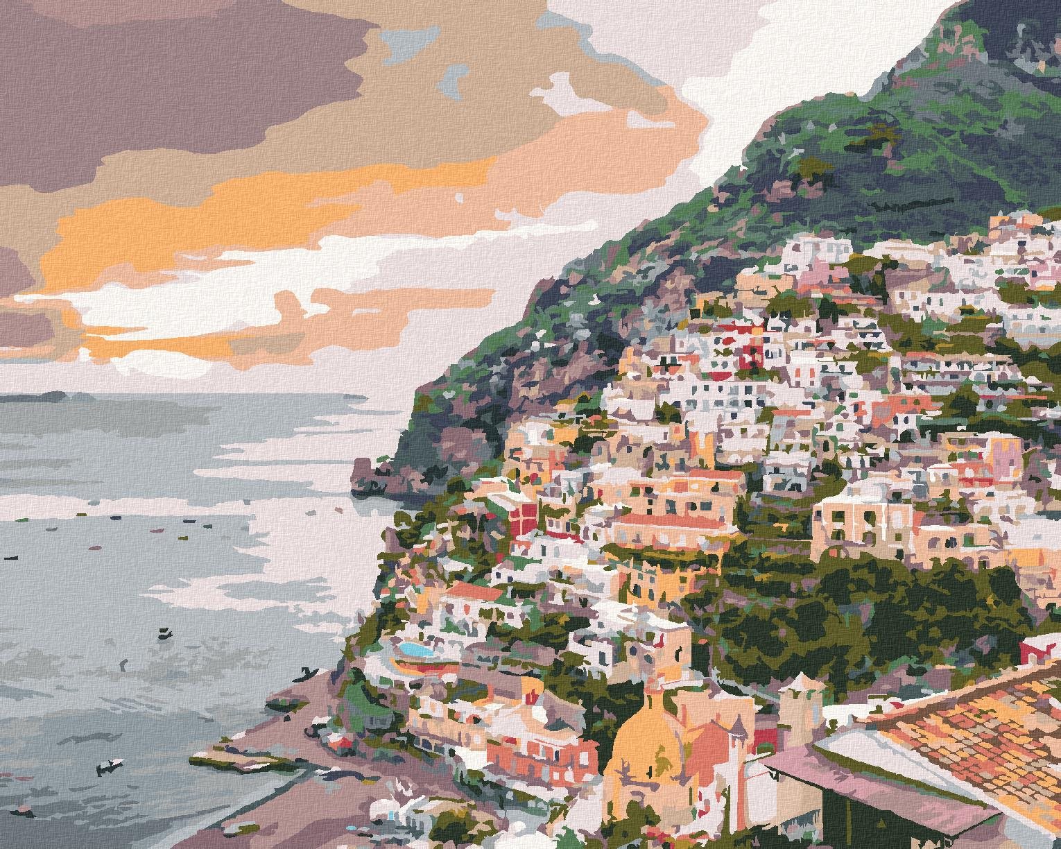 Zuty – Maľovanie Podľa Čísel – Positano Taliansko (Ted Davis), 40 × 50 cm, Plátno