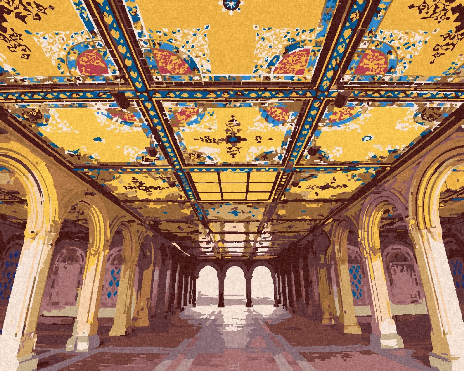 Zuty - Maľovanie podľa čísel - Mozaika Bethesda, New York, SŠA (Ted Davis), 80 × 100 cm, plátno + rám