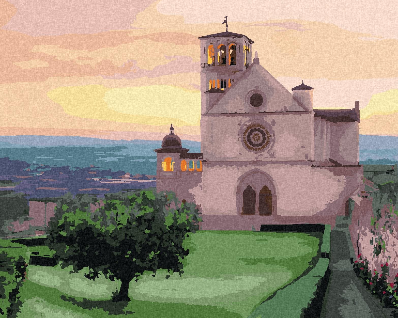 Zuty – Maľovanie Podľa Čísel – Bazilika Svätého Františka Z Assisi, Taliansko (Ted Davis), 40 × 50 cm, Plátno