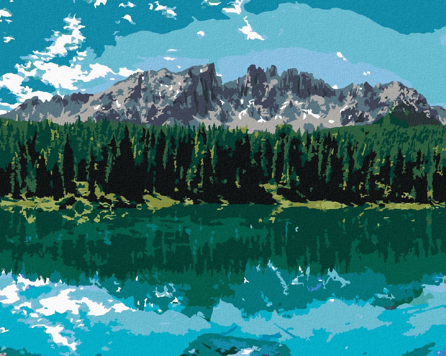 Zuty – Maľovanie Podľa Čísel – Jazero Pod Horami (Ted Davis), 40 × 50 cm, Plátno
