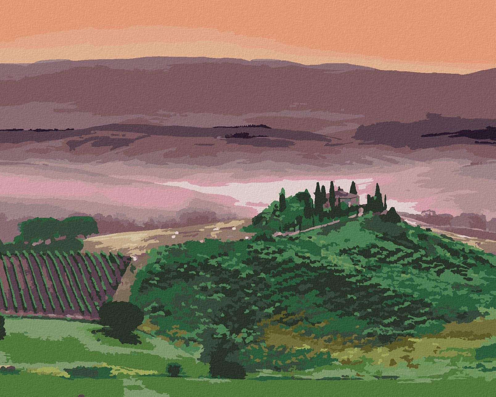 Zuty - Maľovanie podľa čísel - Vila v poli (Ted Davis), 80 x 100 cm, plátno