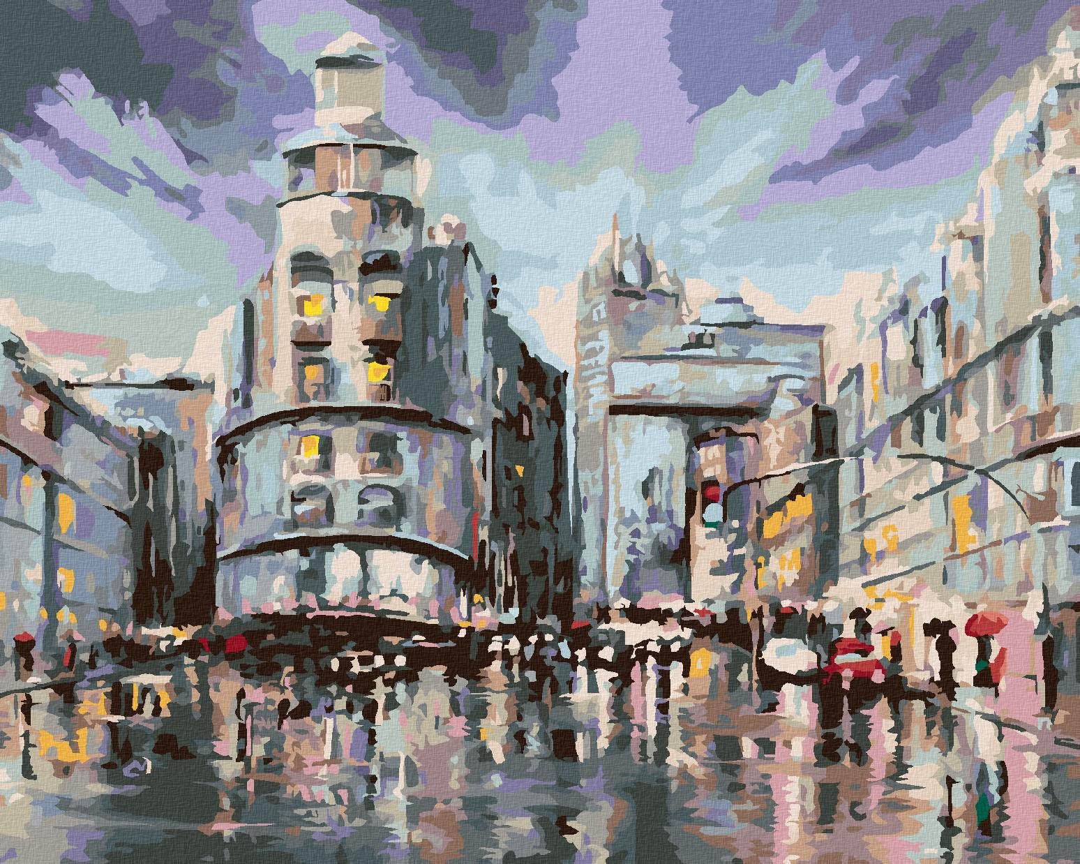 Zuty - Maľovanie podľa čísel - Madrid a daždivé počasie, 80 × 100 cm, plátno + rám