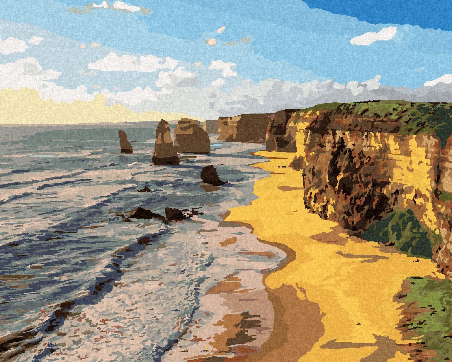 Zuty – Maľovanie Podľa Čísel – Západ Slnka Nad Dvanástimi Apoštolmi Austrália, 40 × 50 cm, Plátno