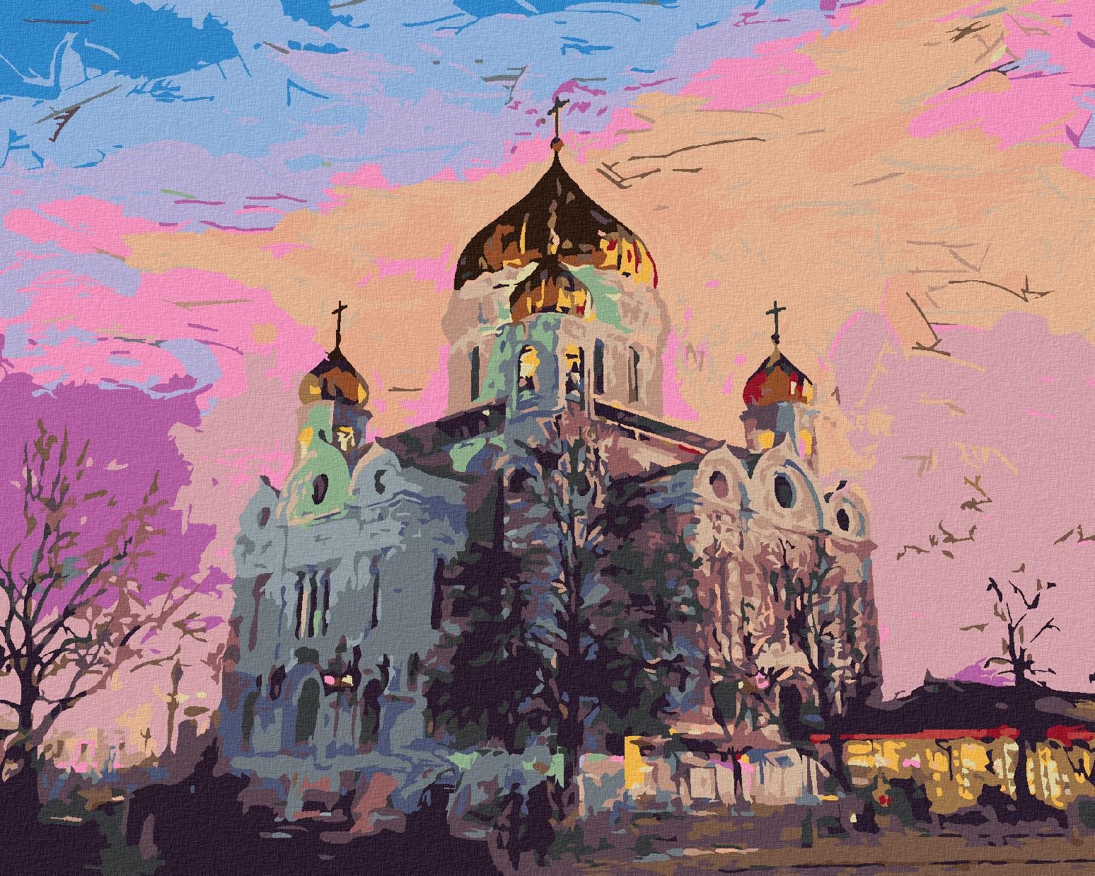 Zuty – Maľovanie Podľa Čísel – Katedrála Krista Spasiteľa V Moskve, 40 × 50 cm, Plátno + Rám