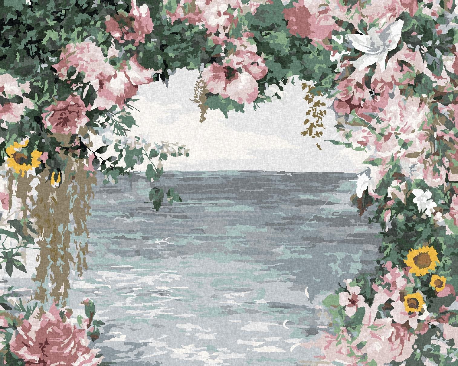 Zuty – Maľovanie Podľa Čísel – Kvetinová Brána K Moru, 80 × 100 cm, Plátno
