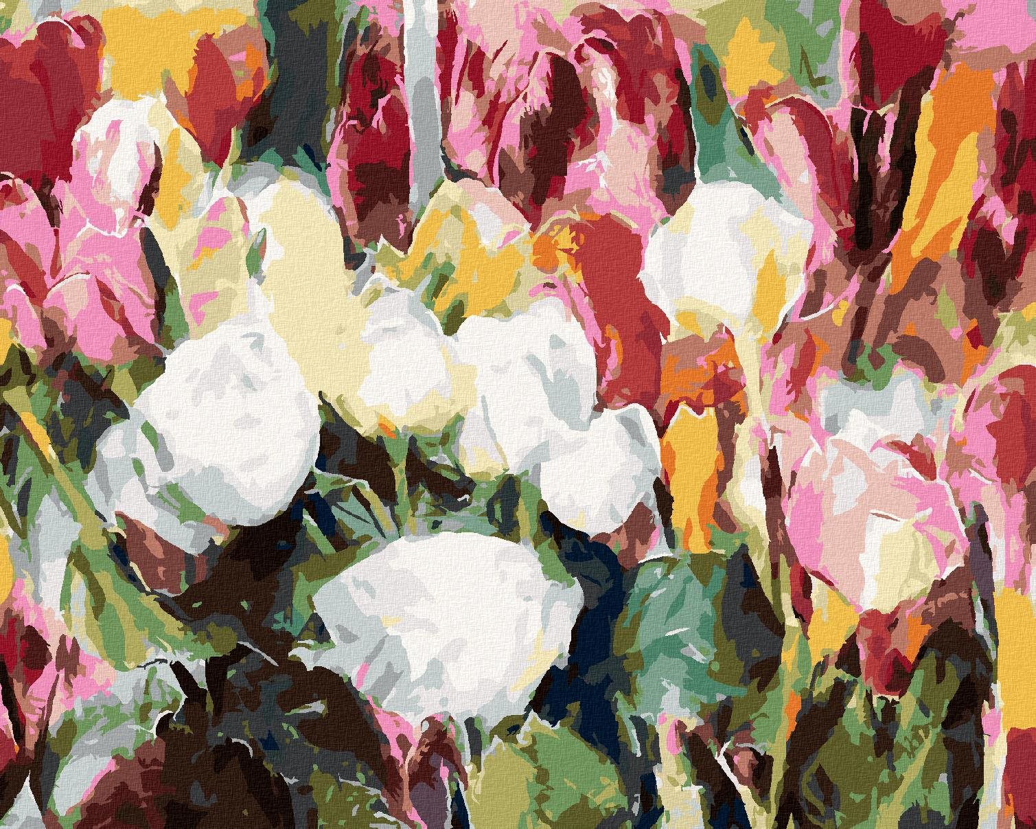 Zuty – Maľovanie Podľa Čísel – Plno Ruží A Tulipánov, 40 × 50 cm, Plátno