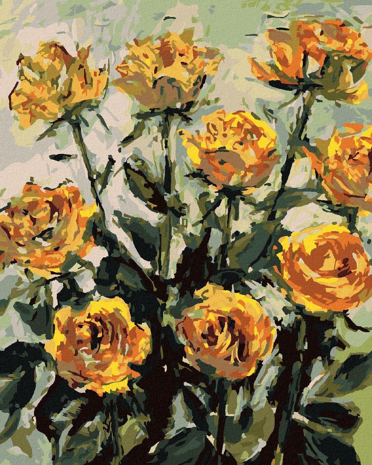 Zuty – Maľovanie Podľa Čísel – Krásne Žlté Ruže, 40 × 50 cm, Plátno
