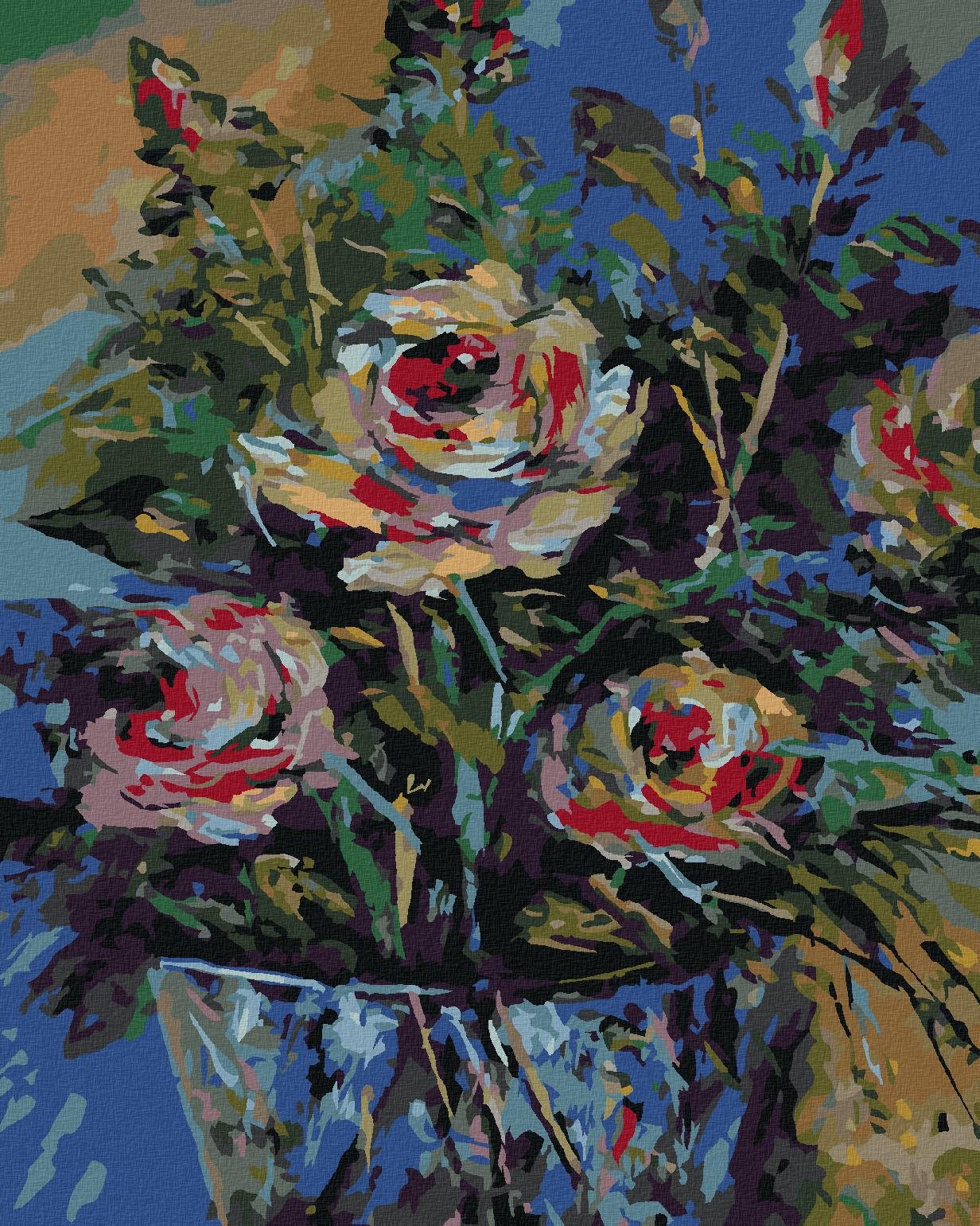 Zuty – Maľovanie Podľa Čísel – Ruže Vo Vedierku, 40 × 50 cm, Plátno + Rám