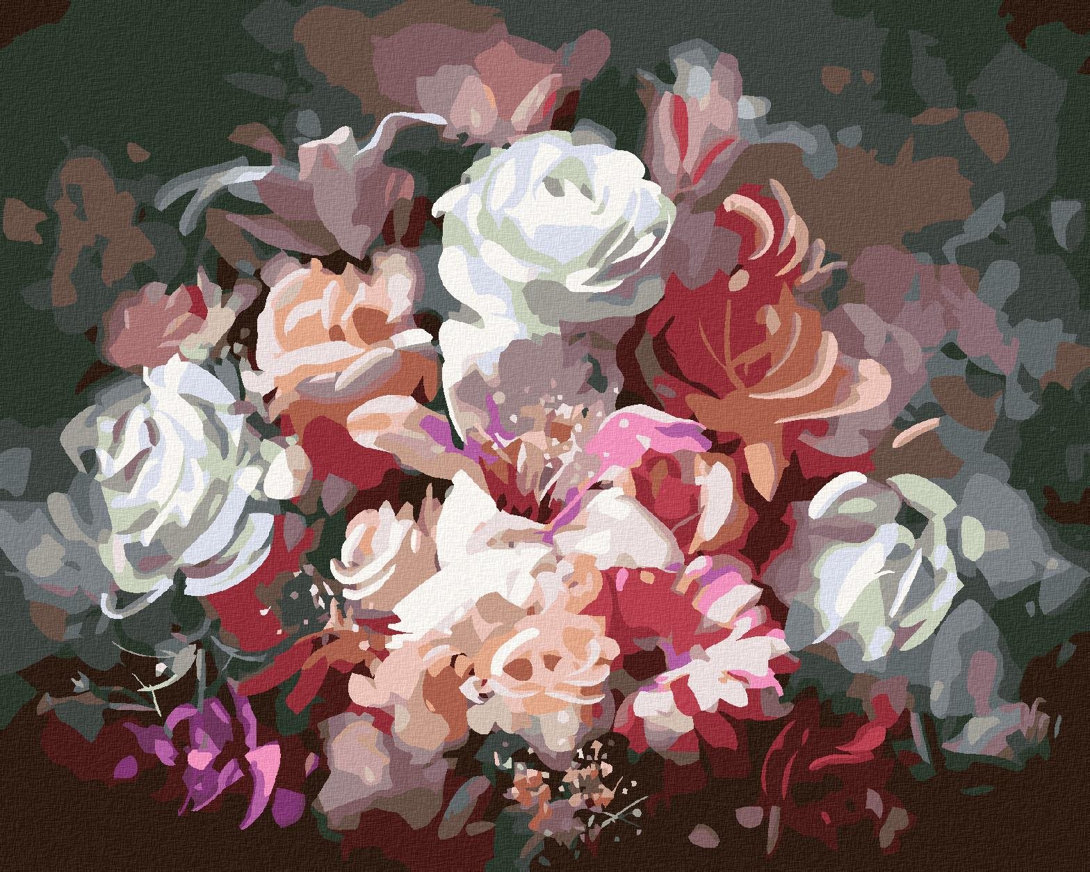Zuty – Maľovanie Podľa Čísel – Mix Farebných Kvetín, 40 × 50 cm, Plátno