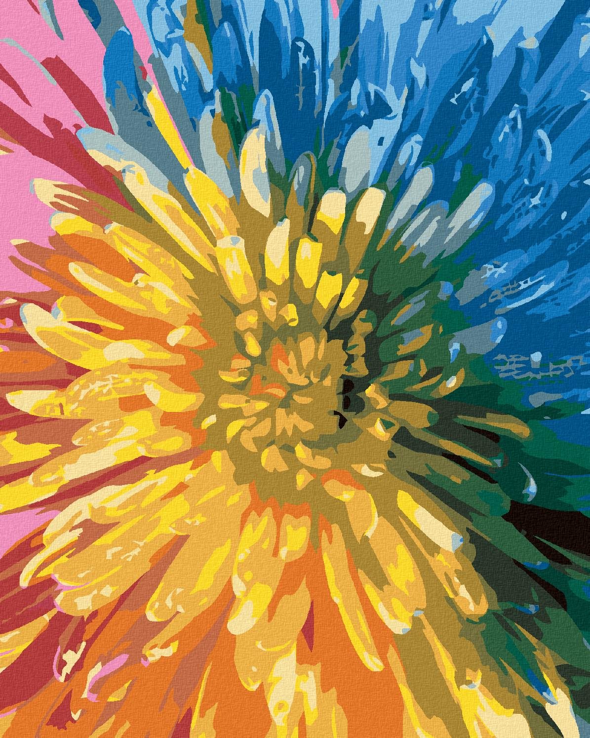 Zuty – Maľovanie Podľa Čísel – Dúhový Kvet, 80 × 100 cm, Plátno