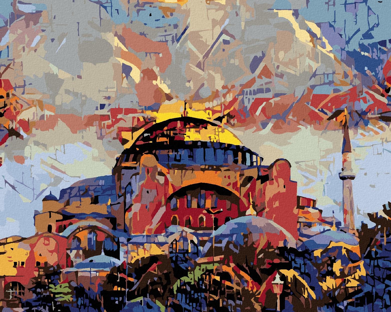 Zuty – Maľovanie Podľa Čísel – Múzeum Hagia Sophia V Istanbule, 40 × 50 cm, Plátno + Rám