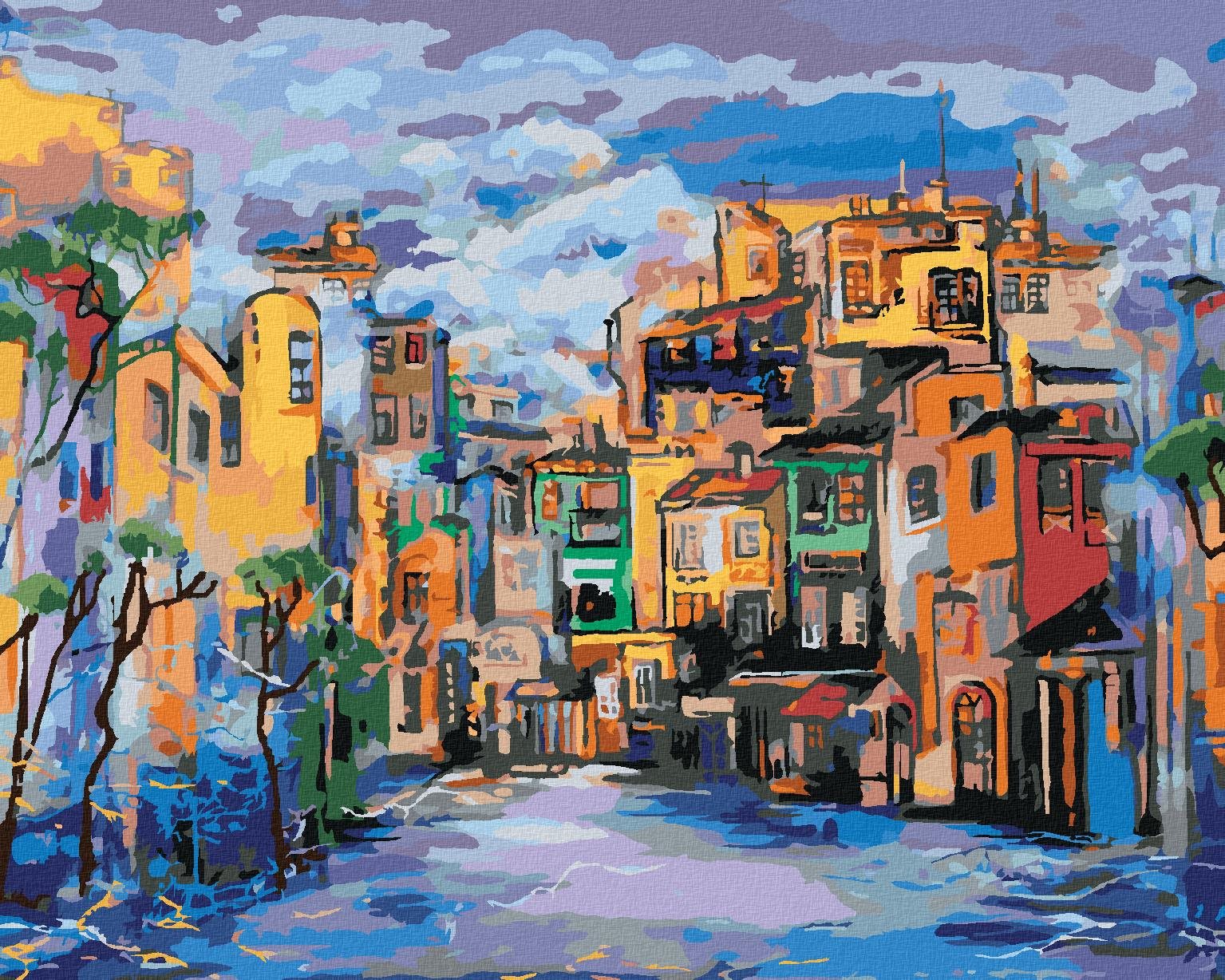 Zuty – Maľovanie Podľa Čísel – Námestie V Hmle, 80 × 100 cm, Plátno