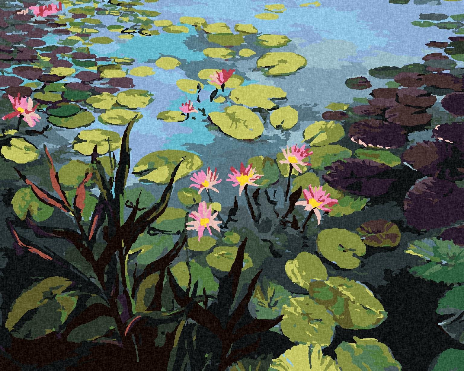 Zuty – Maľovanie Podľa Čísel – Rybník S Krásnymi Leknami, 40 × 50 cm, Plátno