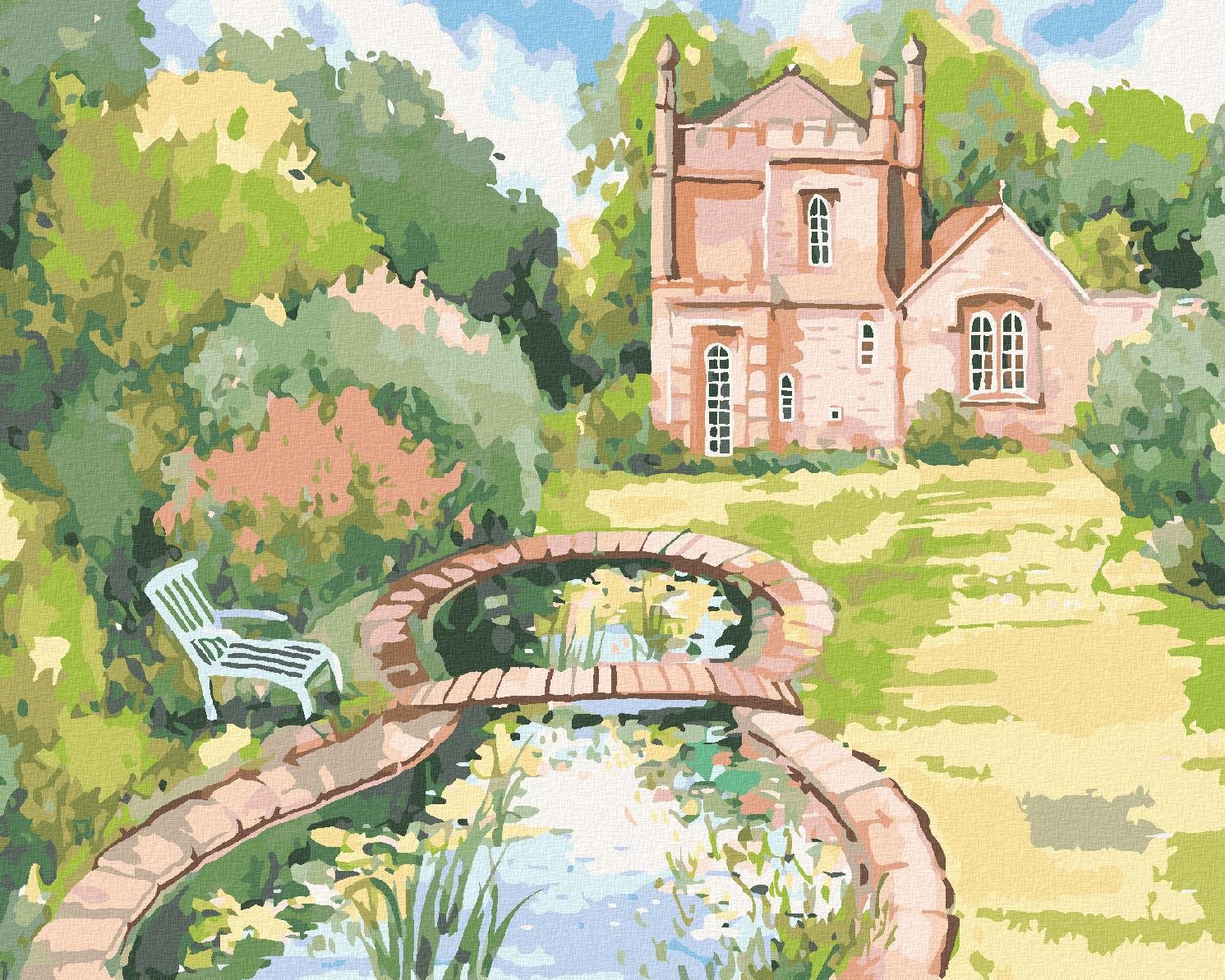 Zuty – Maľovanie Podľa Čísel – Malý Záhradný Hrad Molly Lodge, 40 × 50 cm, Plátno