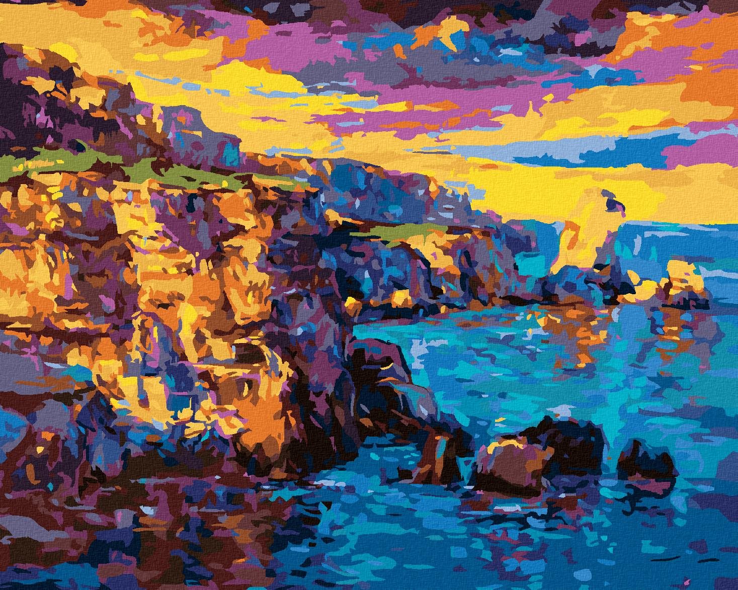 Zuty – Maľovanie Podľa Čísel – Útes V Štýle Impresionizmu, 40 × 50 cm, Plátno + Rám