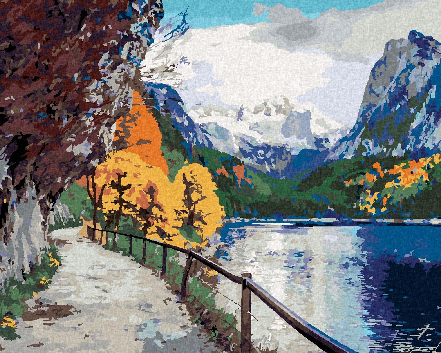 Zuty – Maľovanie Podľa Čísel – Jesenná Scéna Jazera Vorderer, 40 × 50 cm, Plátno