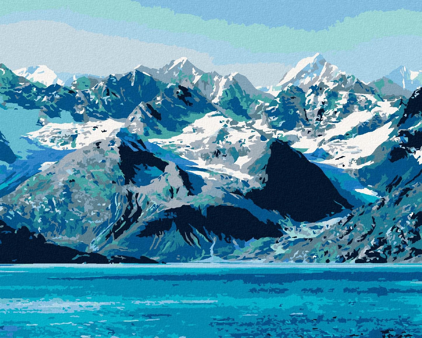Zuty – Maľovanie Podľa Čísel – Národný Park Glacier Bay, 40 × 50 cm, Plátno + Rám
