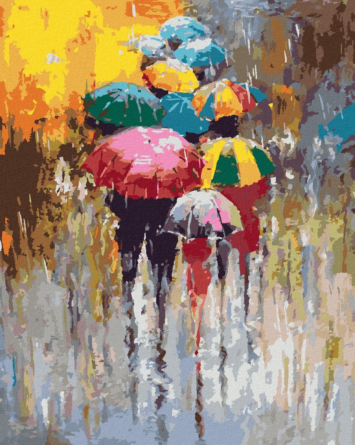 Zuty – Maľovanie Podľa Čísel – Daždivý Deň, 40 × 50 cm, Plátno + Rám