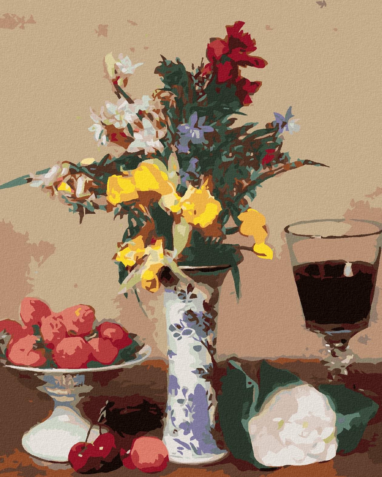 Zuty – Maľovanie Podľa Čísel – Zátišie Zasnúbenie (Henri Fantin-Latour), 80 × 100 cm, Plátno