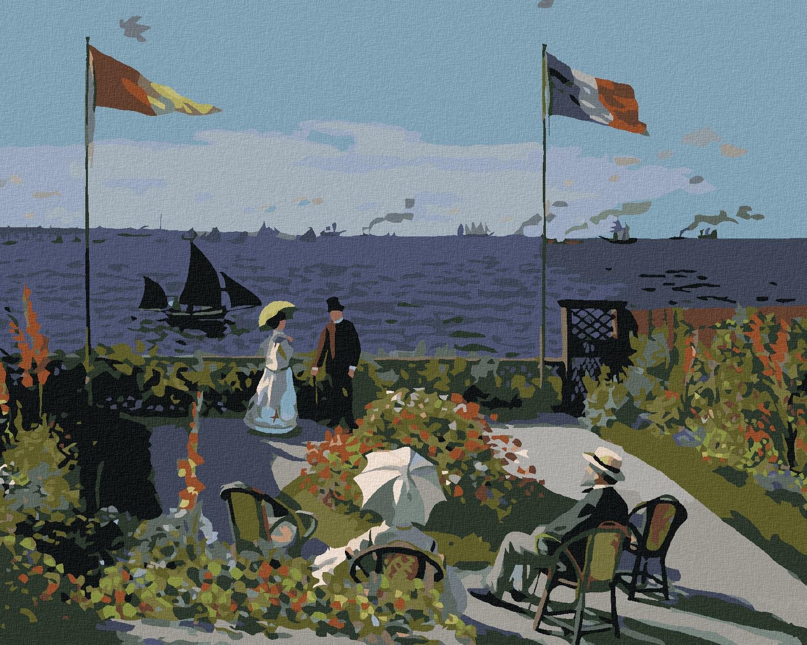 Zuty – Maľovanie Podľa Čísel – Záhrada V Sainte-Adresse (Claude Monet), 40 × 50 cm, Plátno + Rám