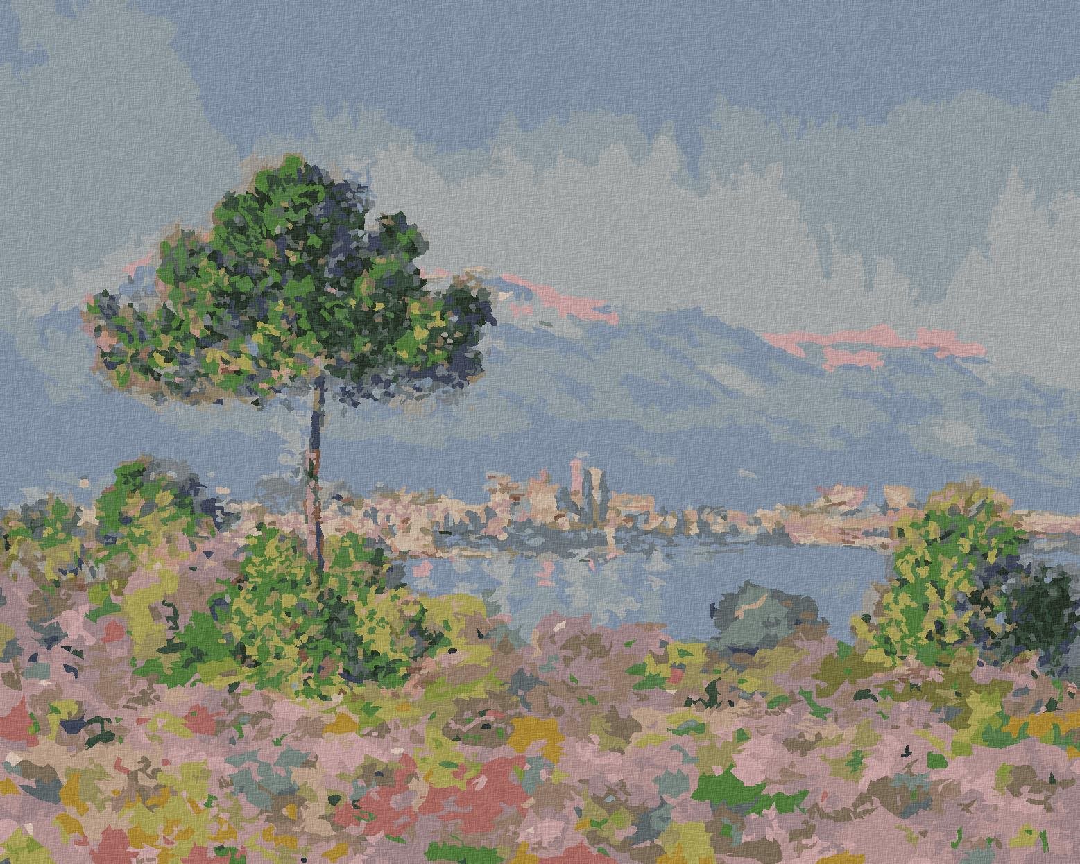 Zuty – Maľovanie Podľa Čísel – Antibes Pri Pohľade Z Plateau Notre-Dame (Claude Monet), 40 × 50 cm, Plátno + Rám