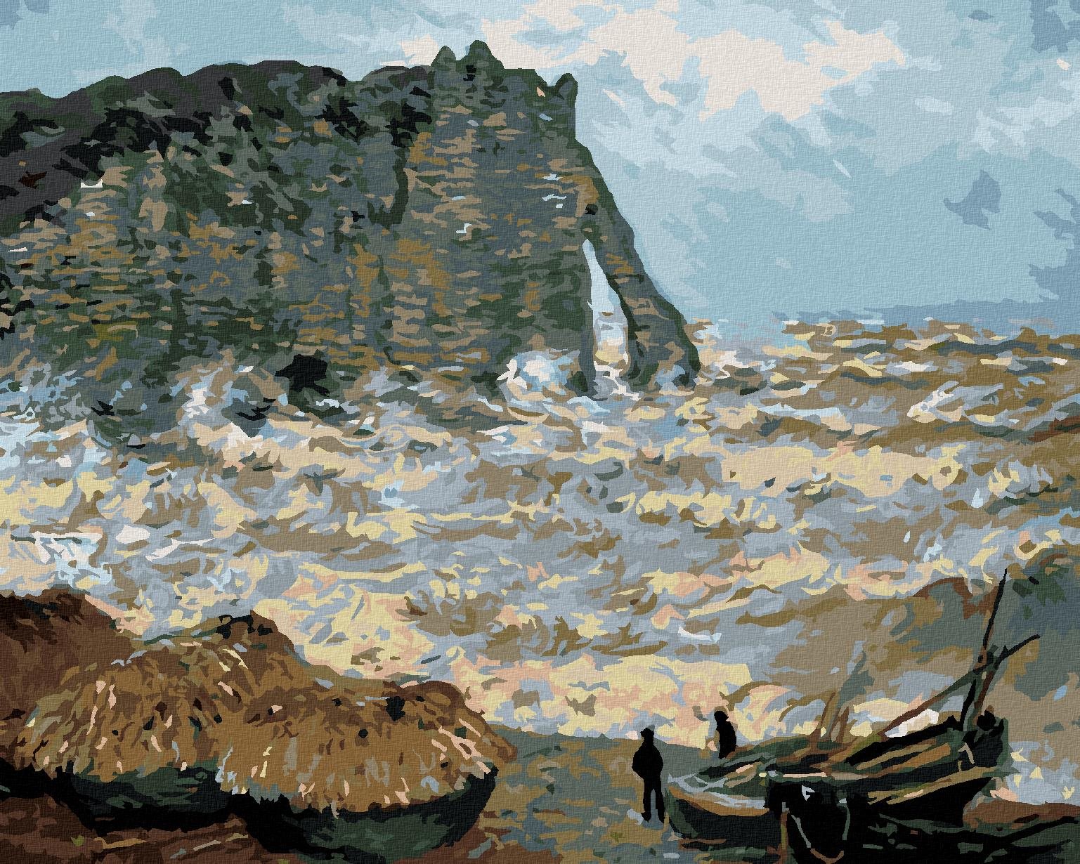 Zuty – Maľovanie Podľa Čísel – Búrlivé More V Étretat (Claude Monet), 80 × 100 cm, Plátno + Rám