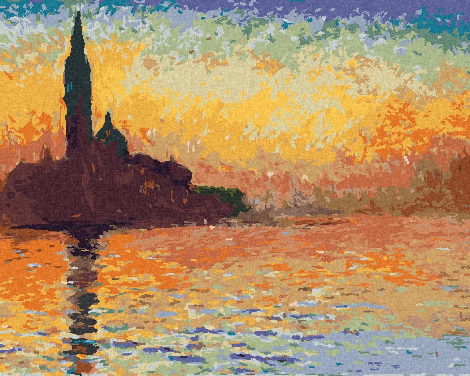 Zuty – Maľovanie Podľa Čísel – San Giorgio Maggiore Za Súmraku (Claude Monet), 80 × 100 cm, Plátno