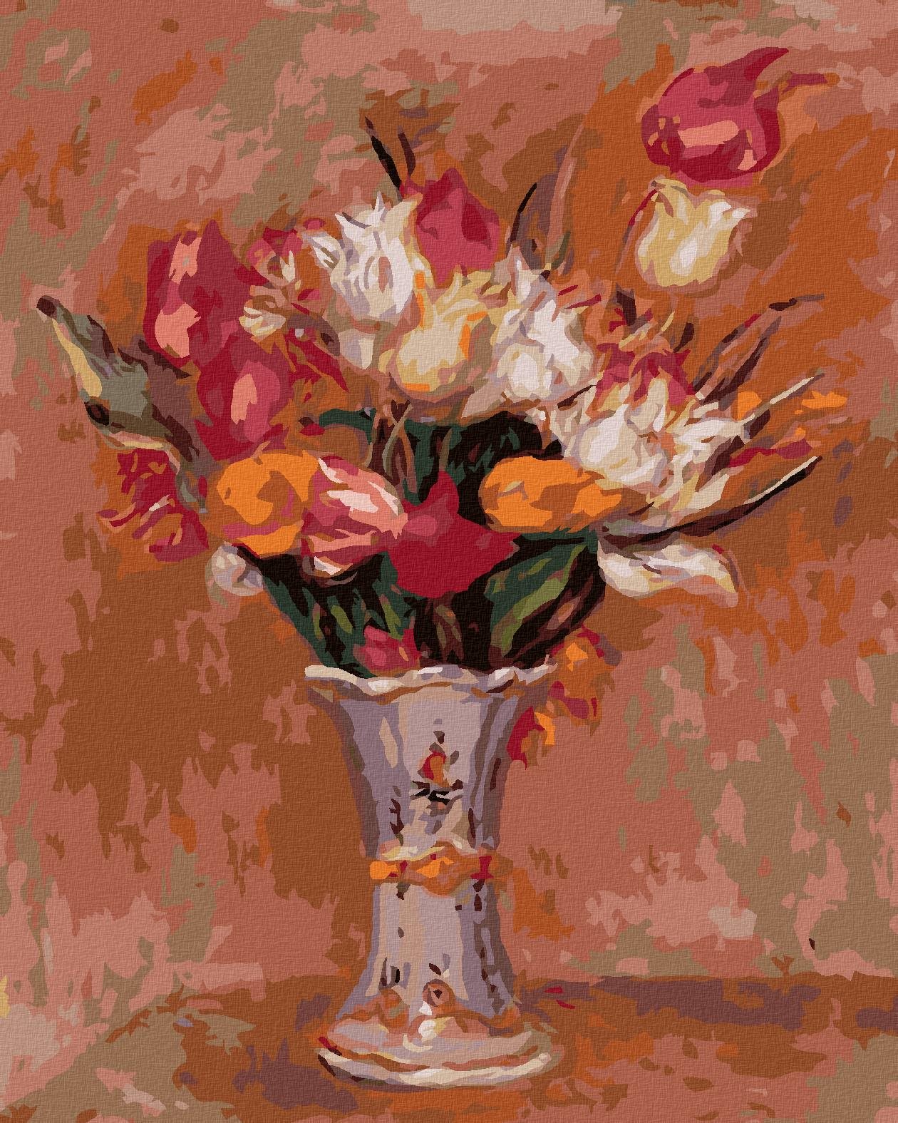 Zuty – Maľovanie Podľa Čísel – Tulipány (Pierre-Auguste Renoir), 40 × 50 cm, Plátno + Rám