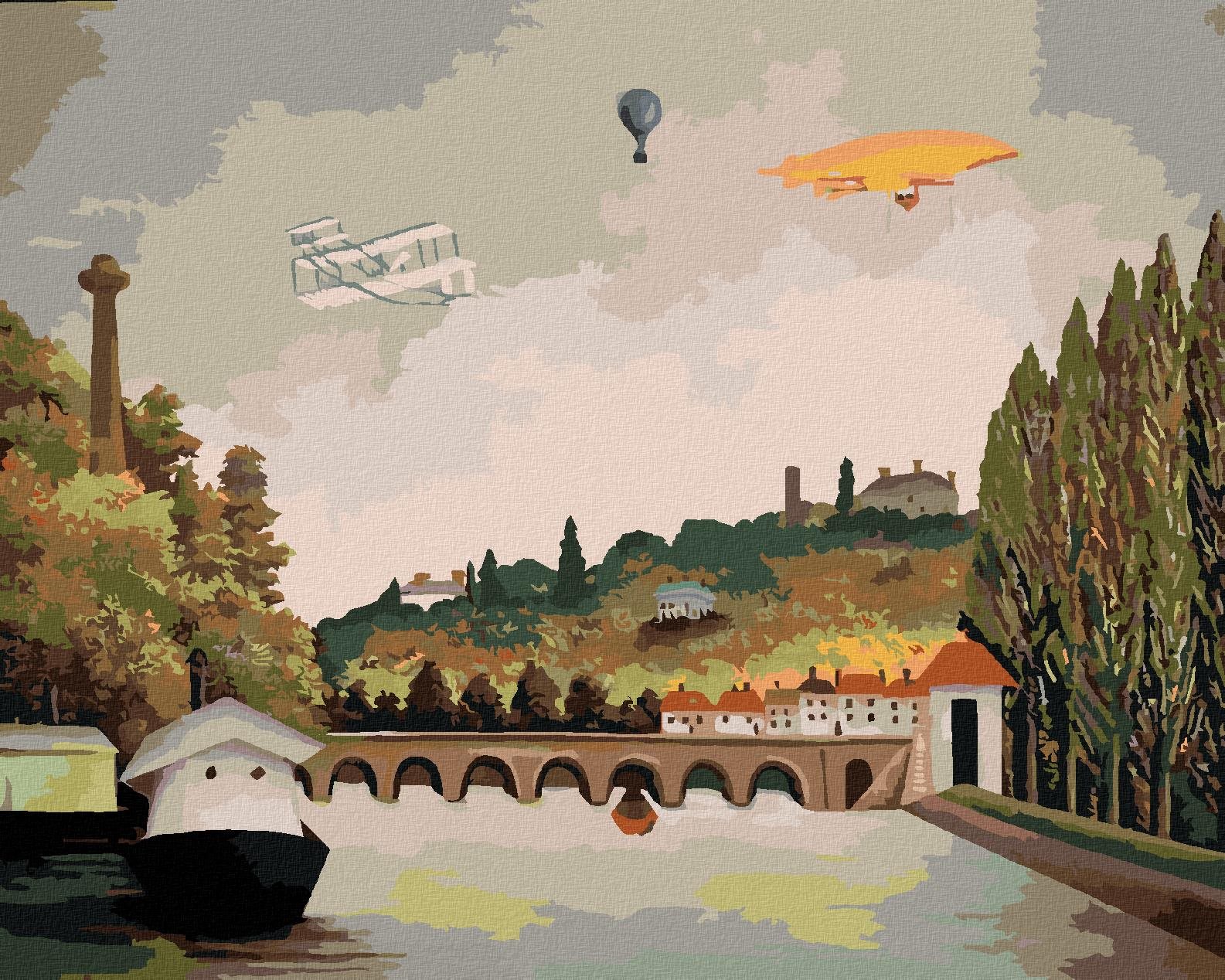 Zuty – Maľovanie Podľa Čísel – Pohľad Na Most V Sevres A Kopce Clamart (Henri Rousseau), 80 × 100 cm, Plátno
