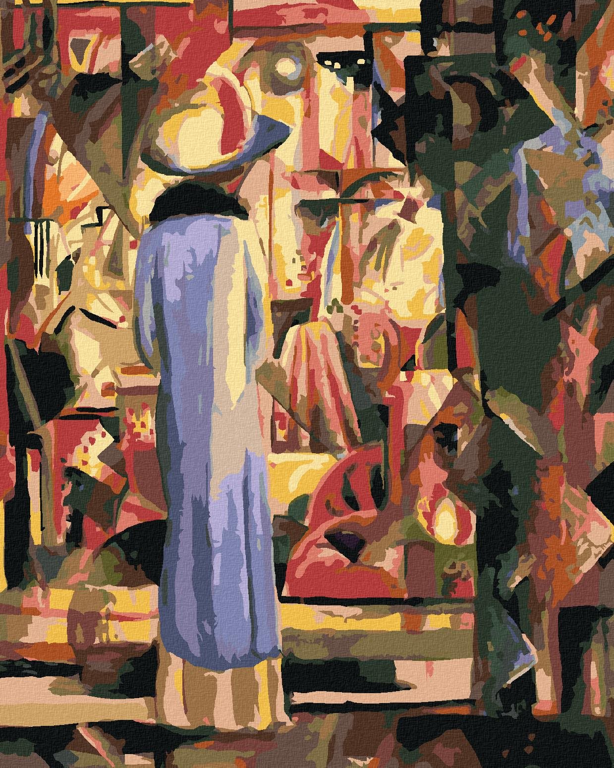 Zuty – Maľovanie Podľa Čísel – Veľký Svetlý Výklad (August Macke), 80 × 100 cm, Plátno + Rám