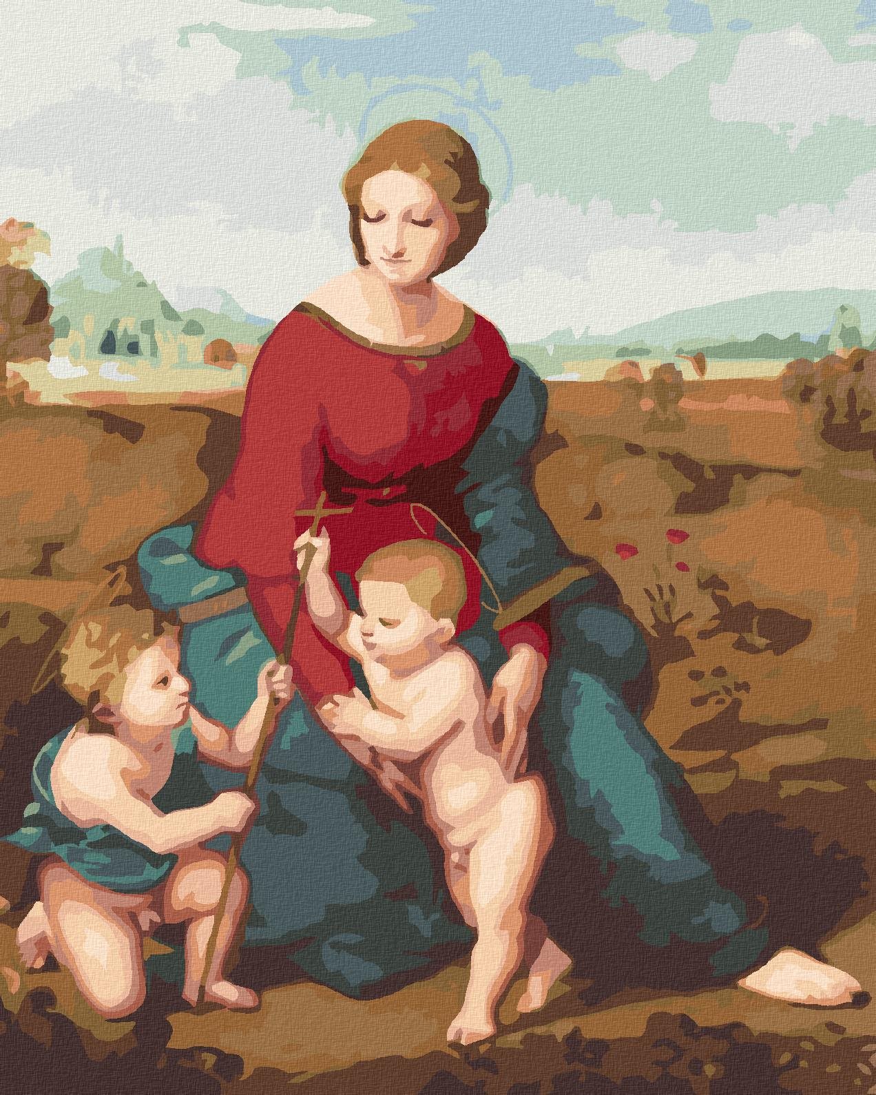 Zuty – Maľovanie Podľa Čísel – Madona V Zeleni (Raffaello Santi), 40 × 50 cm, Plátno + Rám