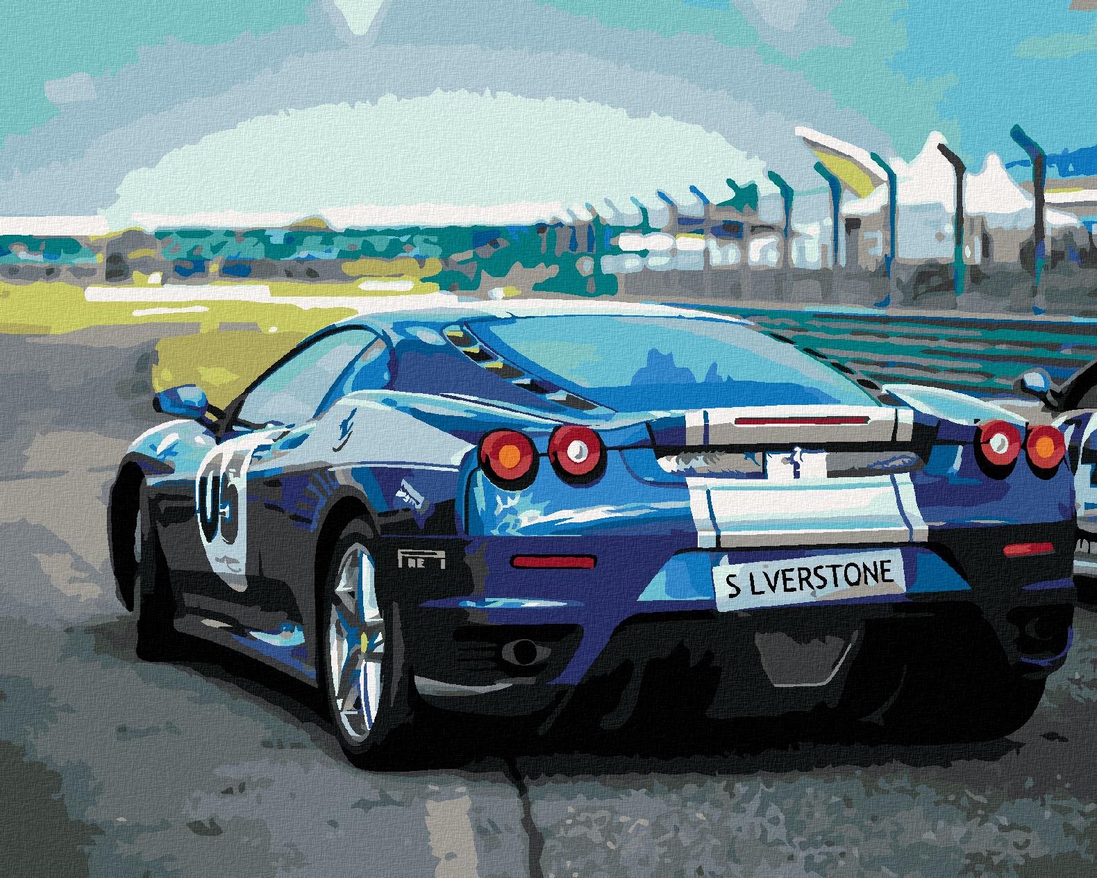 Zuty – Maľovanie Podľa Čísel – Športové Modré Auto Ferrari, 80 × 100 cm, Plátno