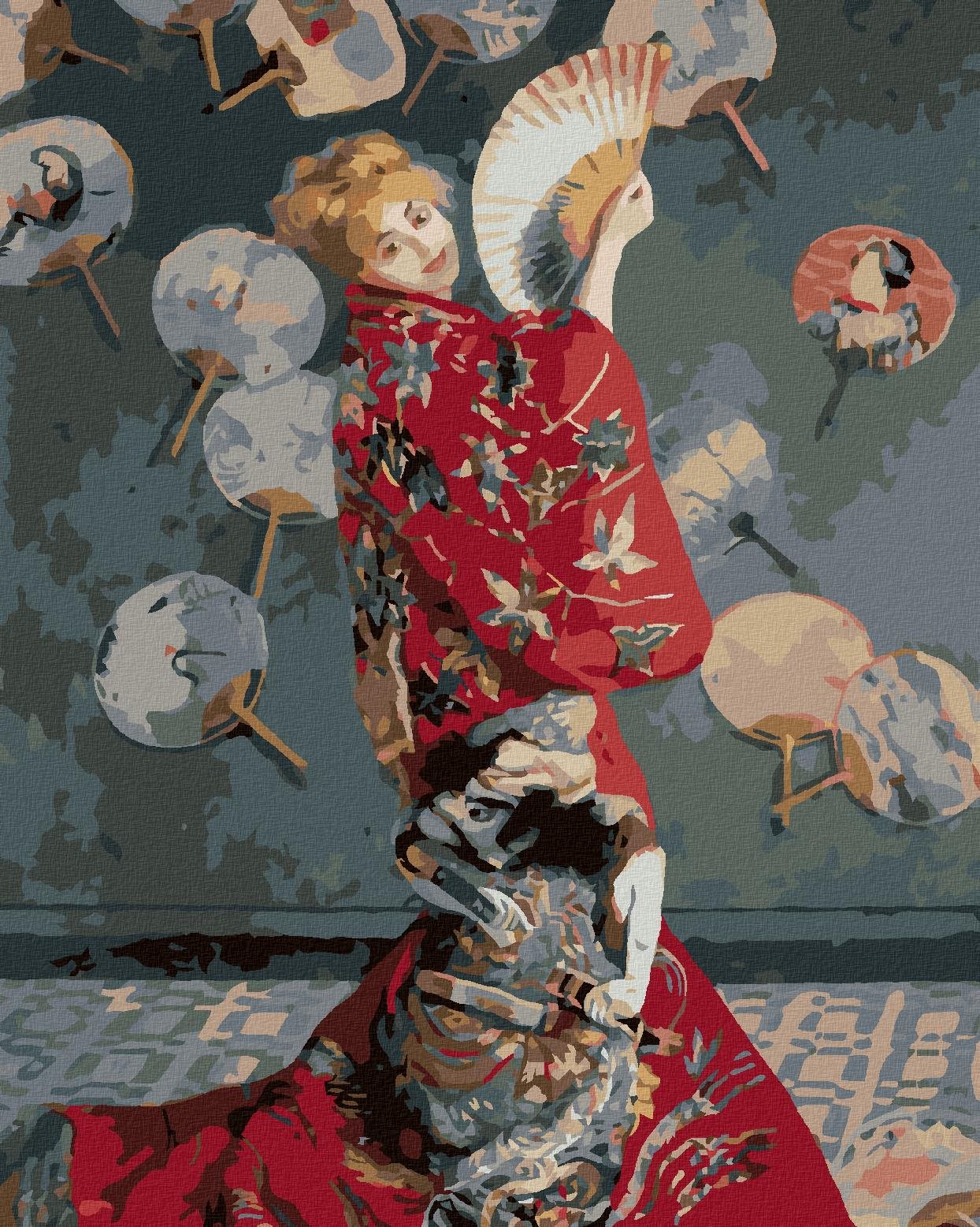 Zuty – Maľovanie Podľa Čísel – Pani Monetová V Japonskom Kimone (Claude Monet), 40 × 50 cm, Plátno