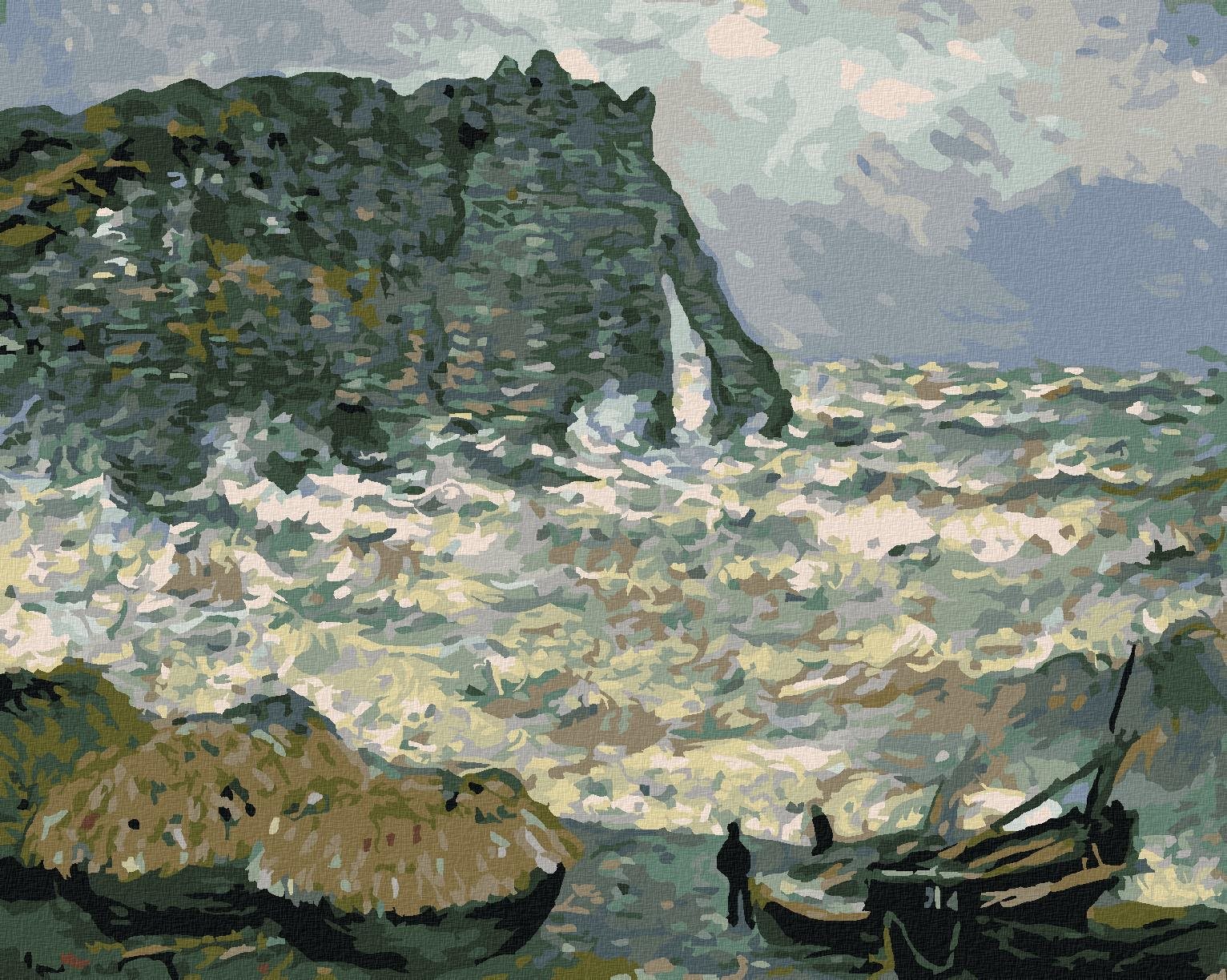 Zuty – Maľovanie Podľa Čísel – Príboj V Étretat (Claude Monet), 80 × 100 cm, Plátno