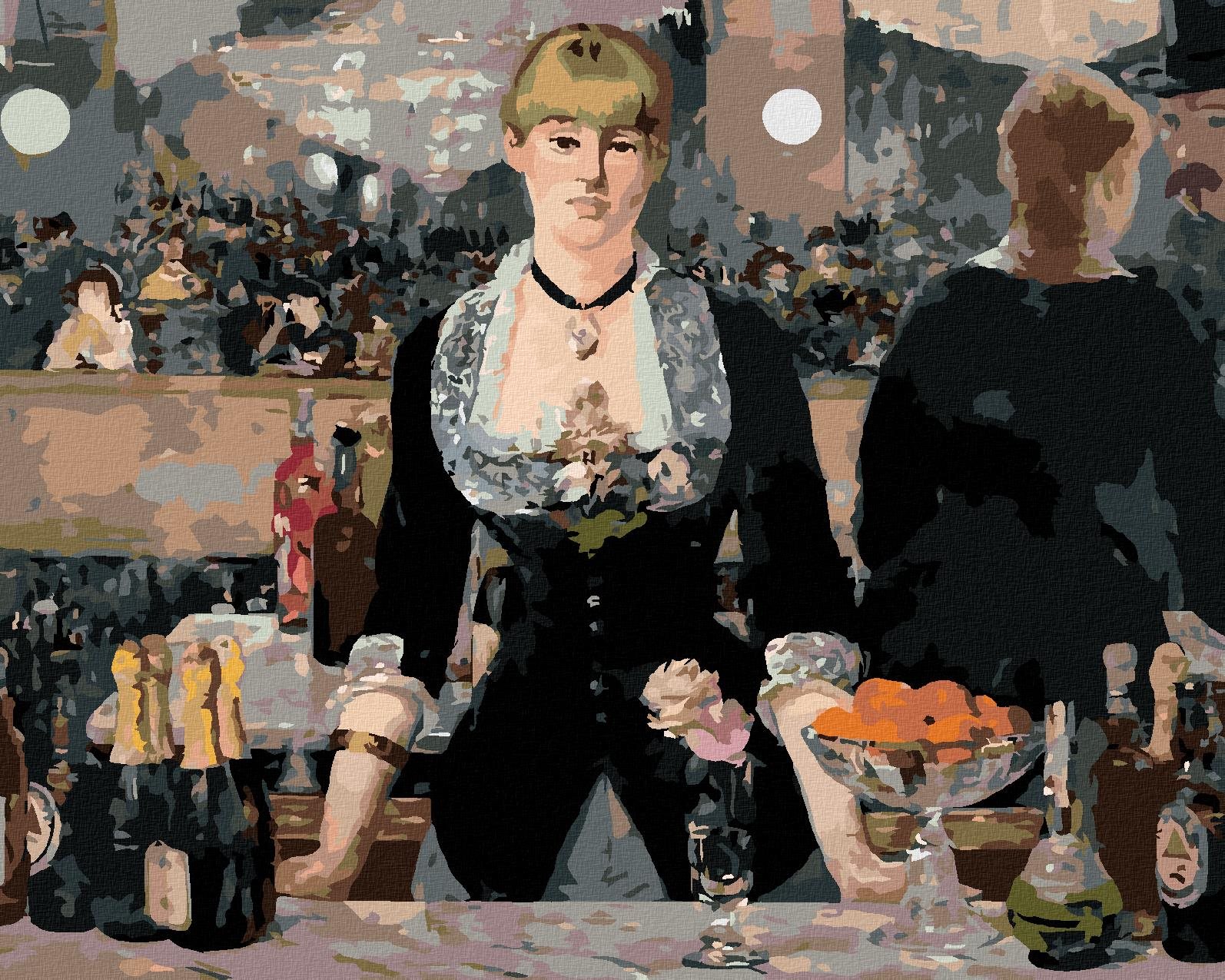 Zuty – Maľovanie Podľa Čísel – Bar Vo Folies Bergere (Édouard Manet), 80 × 100 cm, Plátno + Rám