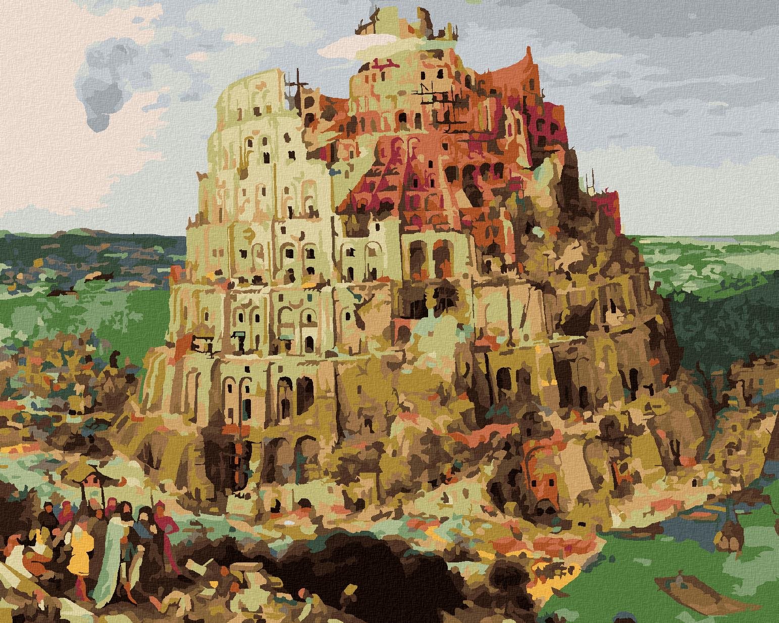 Zuty – Maľovanie Podľa Čísel – Stavba Babylonskej Veže (Pieter Bruegel), 40 × 50 cm, Plátno + Rám