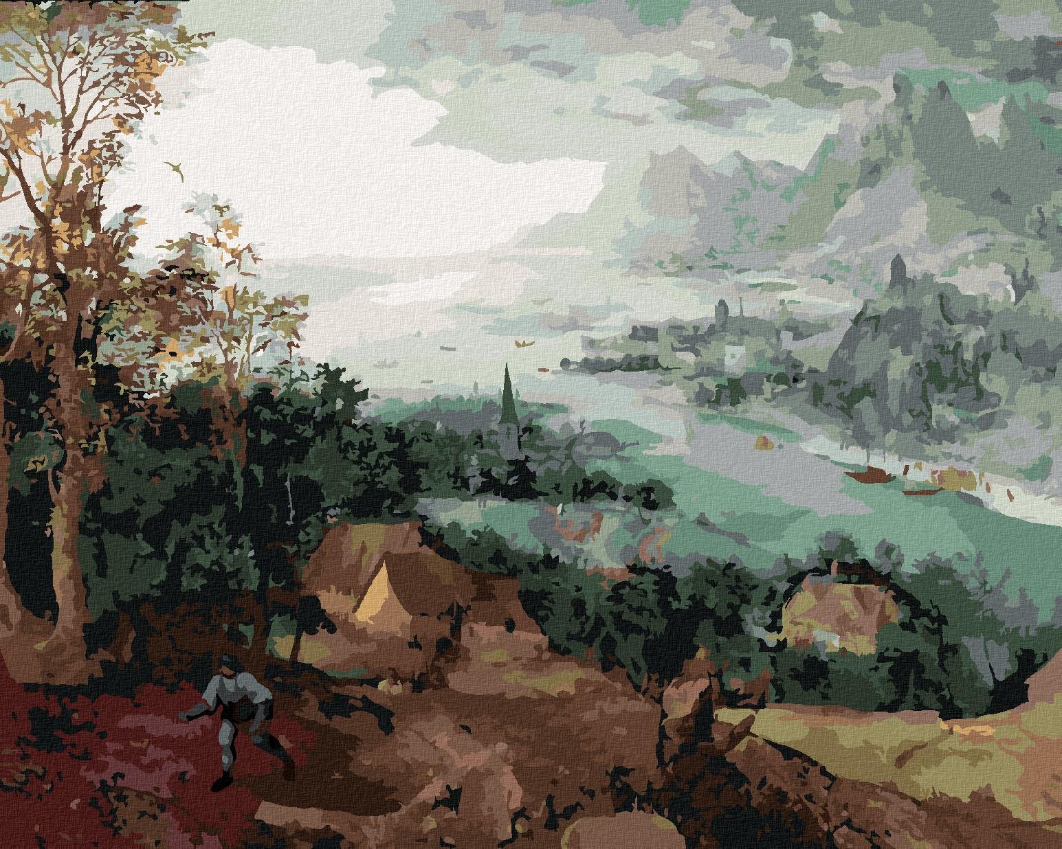 Zuty – Maľovanie Podľa Čísel – Krajina S Rozsievačom (Pieter Bruegel), 40 × 50 cm, Plátno+ Rám