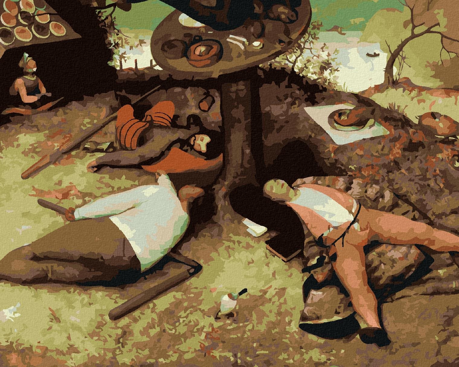 Zuty – Maľovanie Podľa Čísel – V Zemi Peciválov (Pieter Bruegel), 80 × 100 cm, Plátno