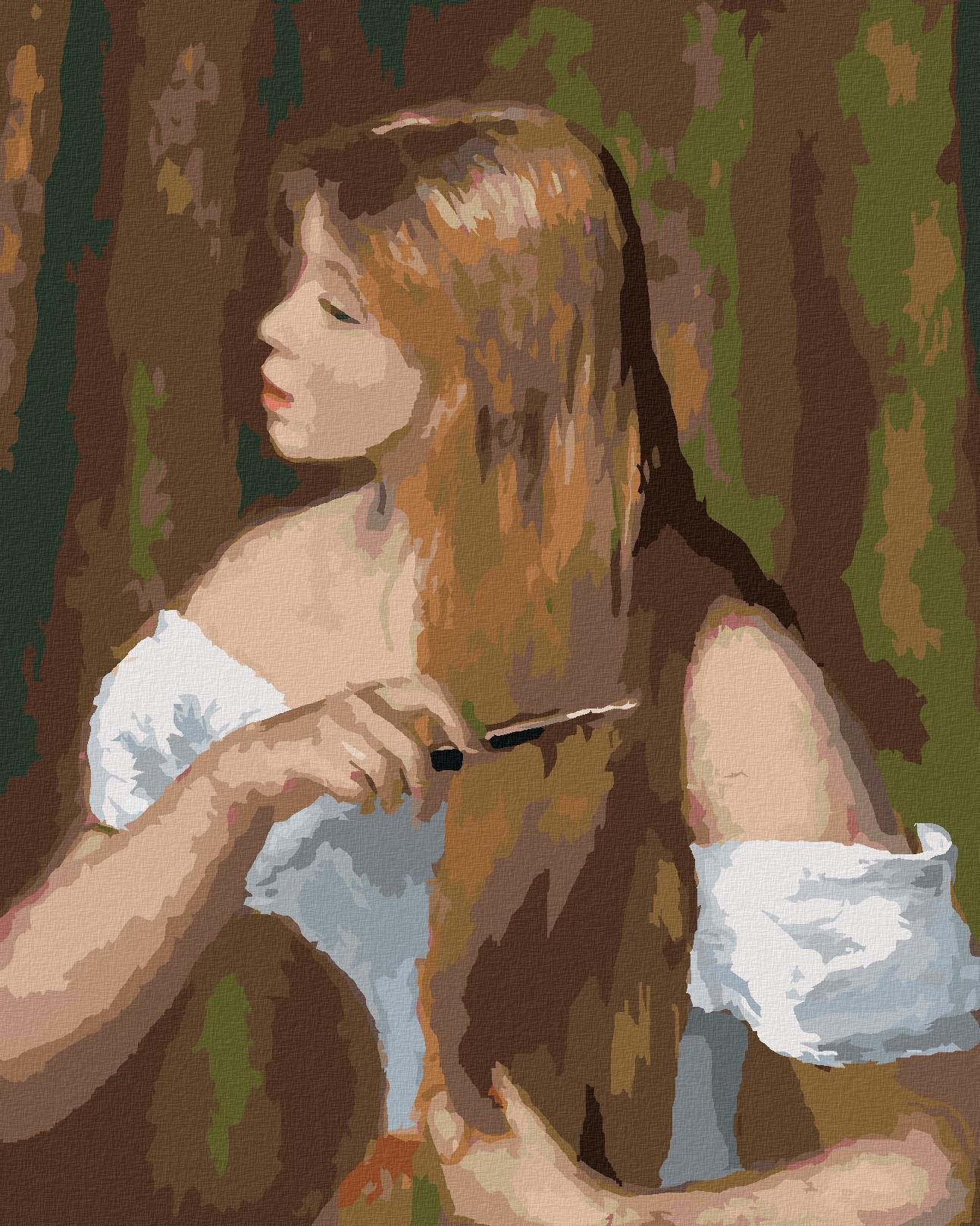 Zuty – Maľovanie Podľa Čísel – Dievča Pri Česaní Vlasov (Pierre-Auguste Renoir), 40 × 50 cm, Plátno + Rám