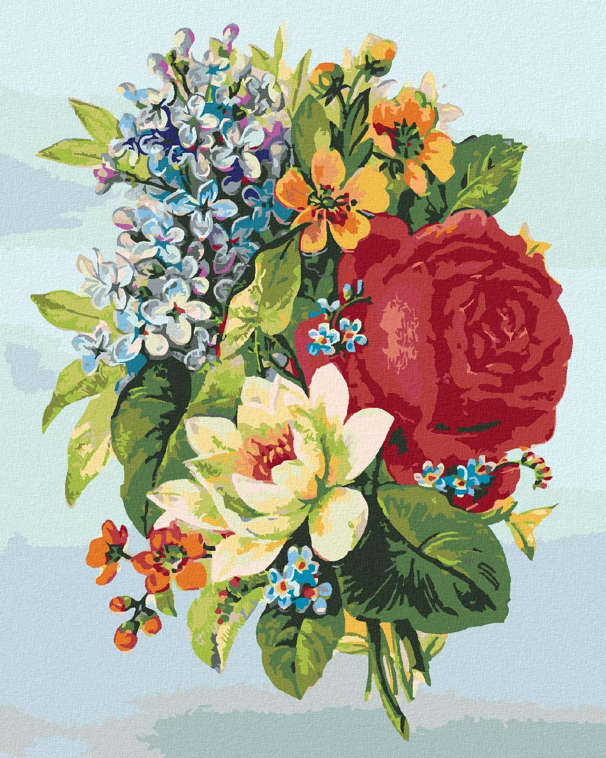 Zuty – Maľovanie Podľa Čísel – Koláž Kvetiny, 40 × 50 cm, Plátno